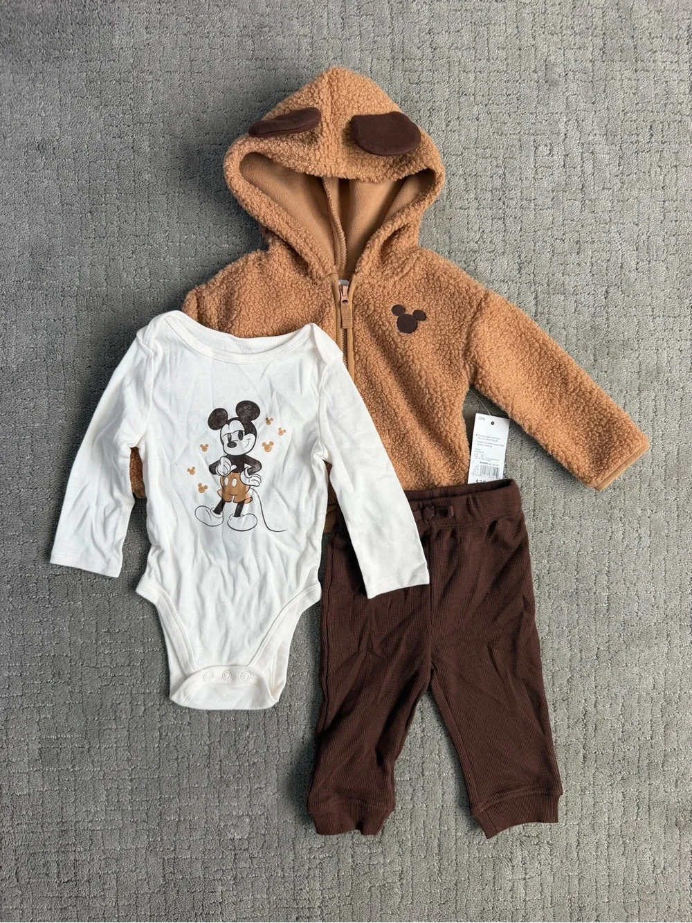 Baby Jumping Beans Disney’s Mickey Mouse 3-pc Hoodie, Bodysuit & Pant set